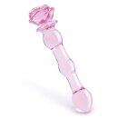 Glaze Glass Rosebud Beaded Dildo - 20 cm