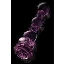Glaze Glass Rosebud Beaded Dildo - 20 cm