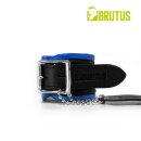 BRUTUS Leather Wrist Restraints Black/Blue