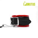 BRUTUS Leather Ankle Restraints Black/Red