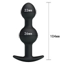 Pretty Love Anal Plug Duo Silicone Black 10.4 cm