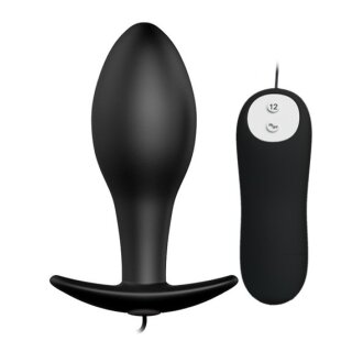 Pretty Love silicone plug vibrating black 3 cm