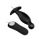 Pretty Love vibrating butt plug with controller black 2,8 cm