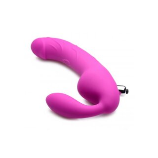 XR Brands Royal Rider Vibro Strap-On Dildo pink