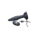 XR Brands Turbo Ass Spinner Silicone Anal Plug with Vibration and Remote Control black