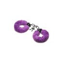 XR Brands faux fur handcuffs purple