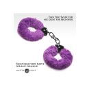 XR Brands faux fur handcuffs purple