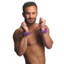 XR Brands faux fur handcuffs purple