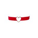 Obsessive Elianes garter with decorative heart detail red, gold S-L