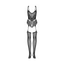 Obessive Ouvert mesh catsuit with cut-outs black S-L