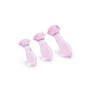 Dream Toys Rose Glass Anal Plugs Training Set pink