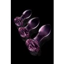 Dream Toys Rose Glass Anal Plugs Training Set pink