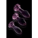 Dream Toys Rose Glass Anal Plugs Training Set pink