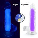 ClearlyHorny Colorful glowing phosphorescent dildo purple