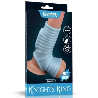 Lovetoy vibrating penis sheath Wave Knights Ring Blue