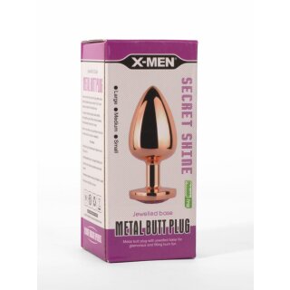 X-MEN Secret Shine Metall Anal Plug Rose Gold Herz S