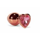 X-MEN Secret Shine Metal Anal Plug Rosé Gold Heart L