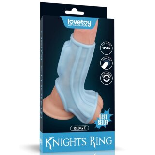 Lovetoy vibrating penis sheath light blue