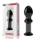 Lovetoy Glas Dildo Romance Schwarz 11,5 cm