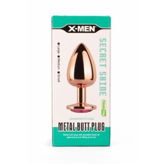 X-MEN Secret Shade Metal Anal Plug Rose L