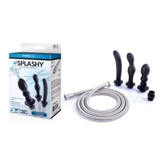 Hydro Series-Splashy - 3 Butt Plug With Hose Kit