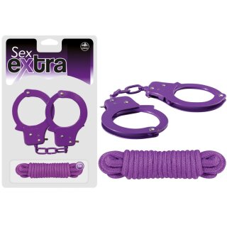 Sex Extra - Metal Cuffs & Love Rope Purple