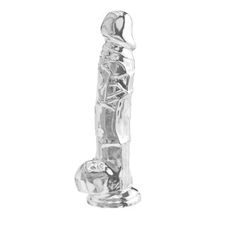 Clear Dildo w. Balls 8 inch - 22.5 cm