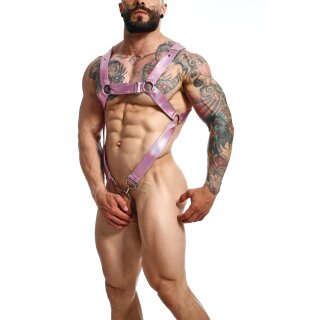 DNGEON Cross Cockring Harness Pink - OS