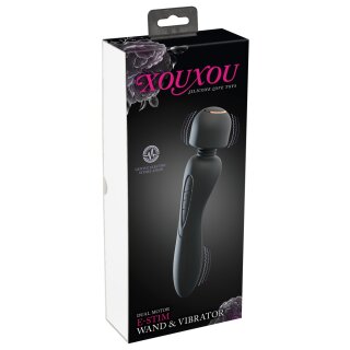 XOUXOU E-Stim stimulation current 2 in 1 massage wand & vibrator black
