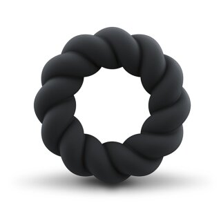 Rocks-off - Twist Non Vibrating Liquid Silicone Ring Black