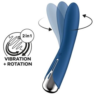Satisfyer Vibe 1 Spinning Stimulator - 11 x 3cm Blue