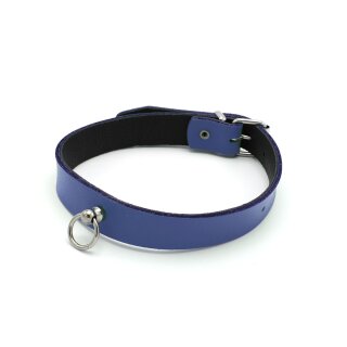 Kiotos Leather Collar Mini O-Ring Blue