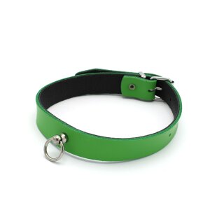 Kiotos Leather Collar Mini O-Ring Green