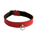 Kiotos Leather Collar Mini O-Ring Red