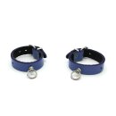 Kiotos Leather Handcuffs Mini O-Ring Blue