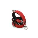 Kiotos Leather Handcuffs Mini O-Ring Red