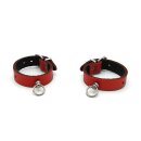 Kiotos Leather Handcuffs Mini O-Ring Red