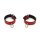 Kiotos Leather Handcuffs Mini O-Ring Red