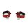 Kiotos Leather Handcuffs Mini O-Ring Red