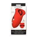 XR Brands Kiss and Tell Silicone Kissing and Vibrating Clitoral Stimulator Red