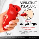 XR Brands Kiss and Tell Silicone Kissing and Vibrating Clitoral Stimulator Red