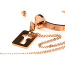 XR Brands Cuffed Locking Bracelet and Key Necklace - Rose Gold