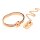 XR Brands Cuffed Locking Bracelet and Key Necklace - Rose Gold