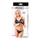 Amorable by Rimba Offener BH mit Slip Schwarz One Size