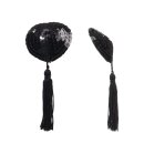 Amorable by Rimba Nipple Covers with Fringes Black