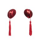 Amorable by Rimba Nipple Covers with Fringes Red