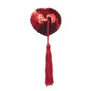 Amorable by Rimba Nipple Covers with Fringes Red