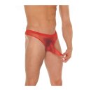 Amorable by Rimba Transparent thong with spout One Size Red