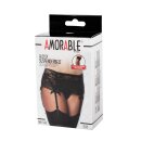 Amorable Garter Belt with G-String and Stockings Black One Size