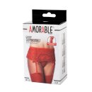 Amorable Garter Belt with G-String and Stockings Red One Size